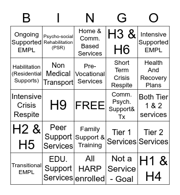 HCBS BINGO Card