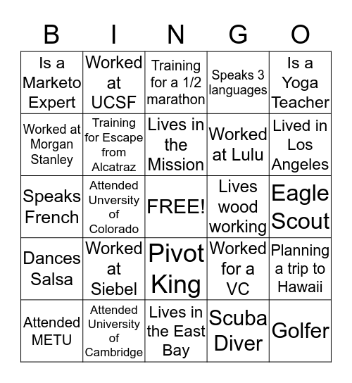 Udemy Bingo Card