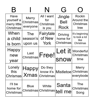 Kerstbingo SAMH 2019 Bingo Card