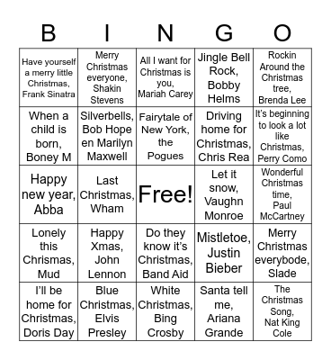 Kerstbingo SAMH 2019 Bingo Card