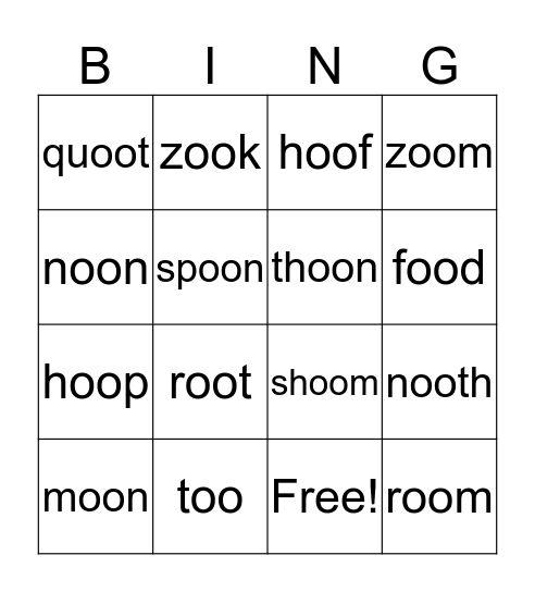 oo bingo game Bingo Card