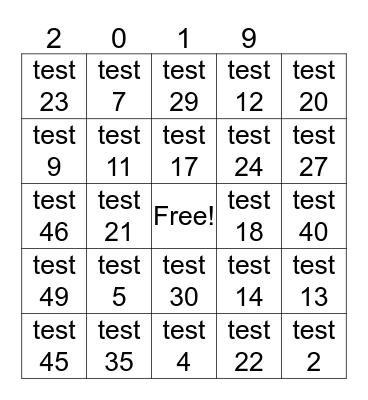 Bingo Muziek Bingo Card