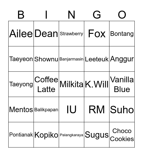 Bingo bireneght Bingo Card