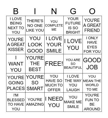 WORDS OF AFFIRMATION Bingo Card