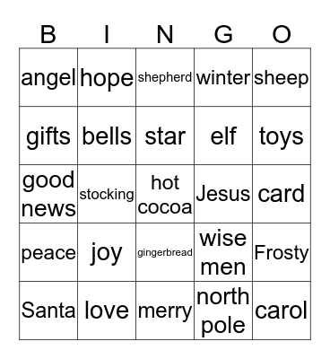 Christmasingo Bingo Card