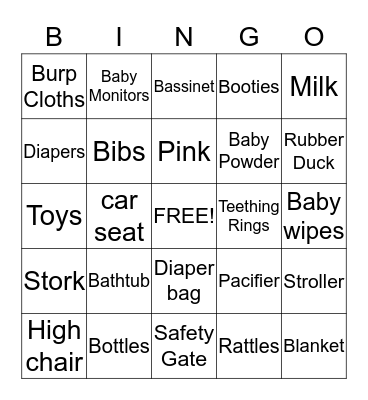 Baby Bingo Card