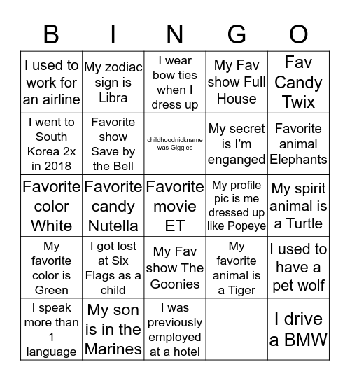 People Bingo Card