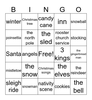 Christmas NAVIDAD Bingo Card