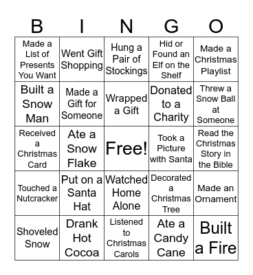 Christmas Bingo Card