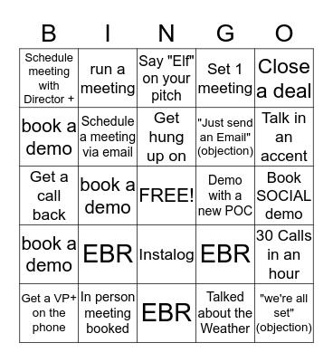 SALES BINGO Card