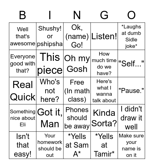 Mrs. Ralston Bingo Card