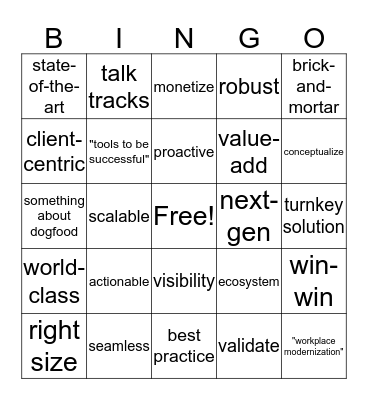 Zones Townhall Bingo Card