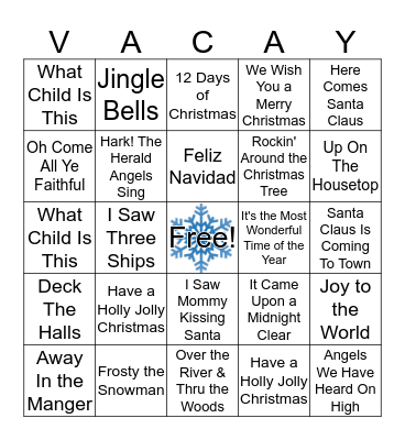 HOLIDAY BINGO Card