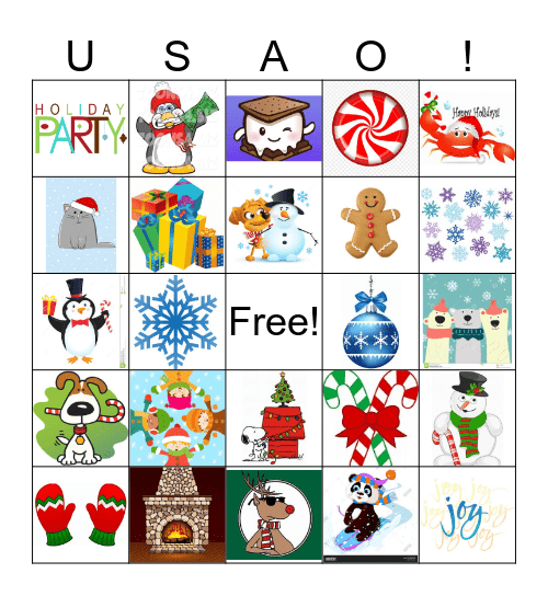 USAO Holiday Party Bingo Card