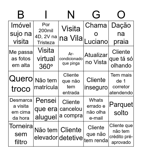 JHD Imóveis Bingo Card