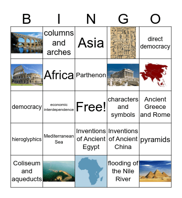 Ancient Civilizations Bingo Card
