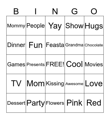 Mothers dayingo Bingo Card
