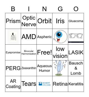 Seabert Eye Care BINGO Card