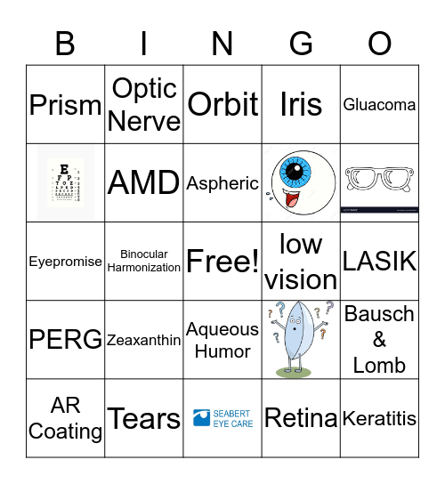 Seabert Eye Care BINGO Card
