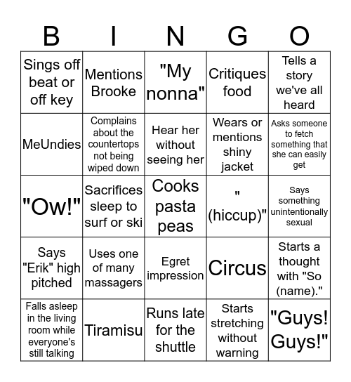 ARIANA BINGO Card