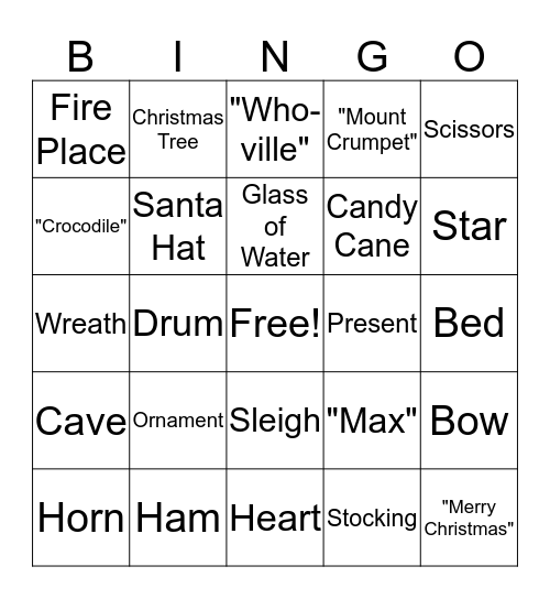 How the Grinch Stole Christmas Bingo Card