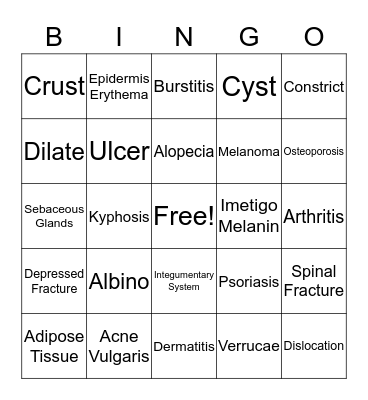 Health Bingo Card