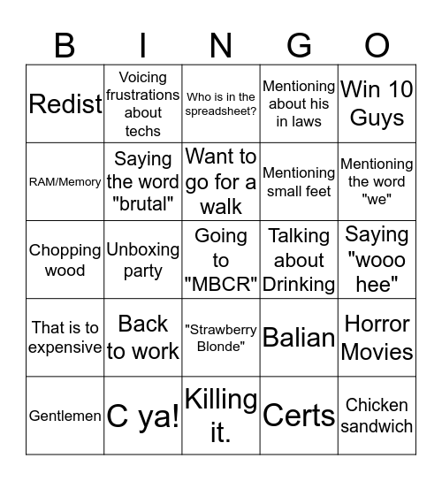 Juttie Bingo Card