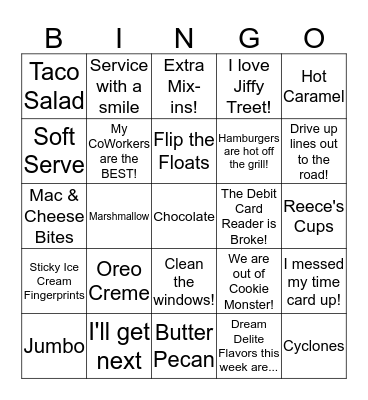 Jiffy Treet Bingo! Bingo Card
