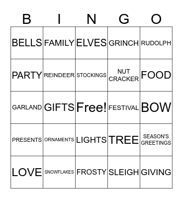 HOLIDAY FUN Bingo Card