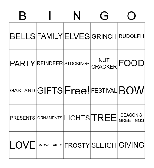 HOLIDAY FUN Bingo Card