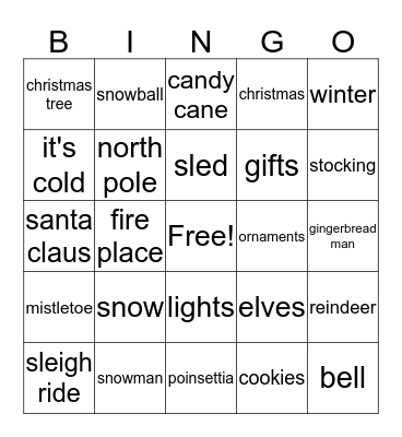 Christmas Bingo Card