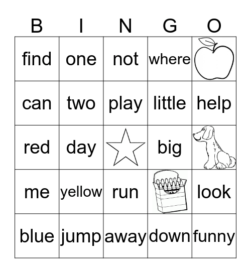 Red Words Bingo Card