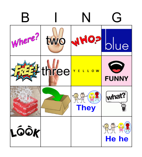 Sight Words Bingo Card
