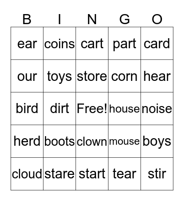 Unit 2, Book 1 Bingo Card