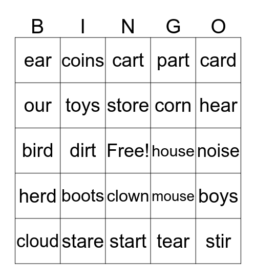 Unit 2, Book 1 Bingo Card