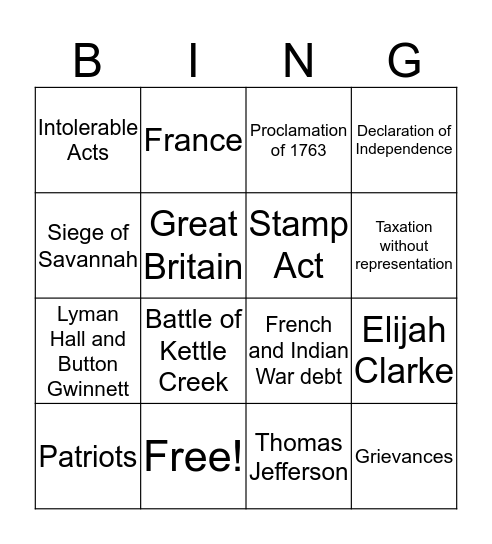 Bingo Card