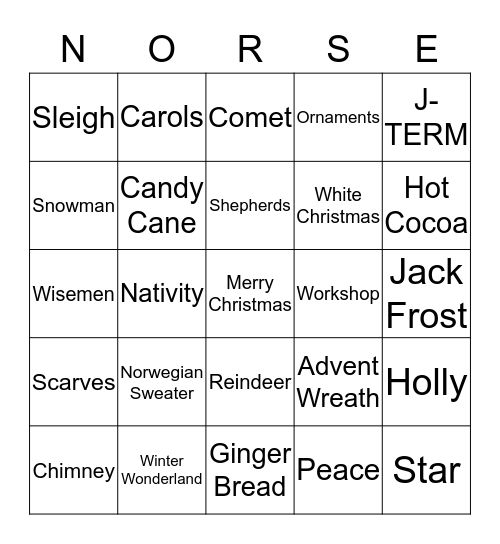 Norse Christmas Bingo! Bingo Card