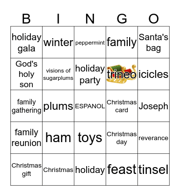 NAVIDAD EN USA Y PAISES HISPANOS Bingo Card