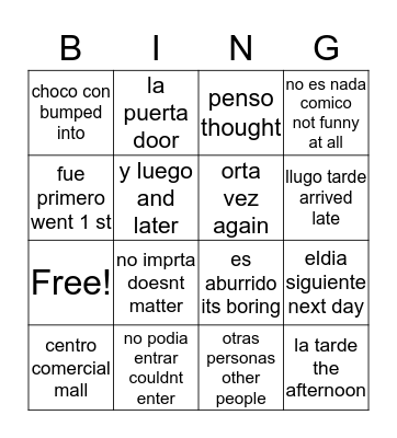 antipaticio Bingo Card