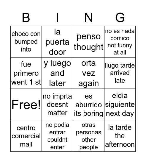 antipaticio Bingo Card
