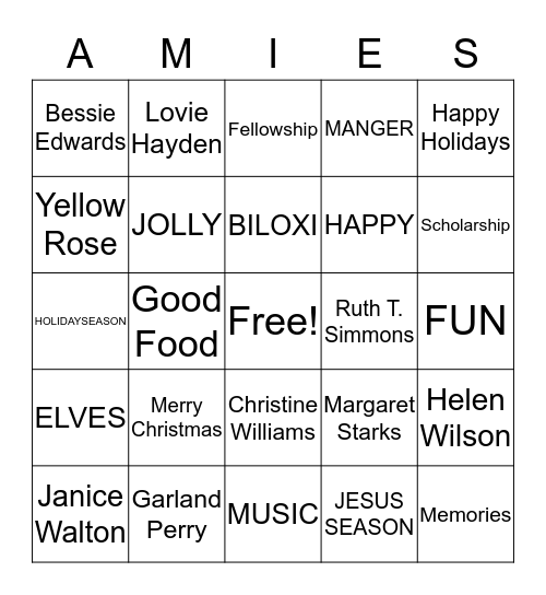 CLUB ENTRE AMIES BINGO Card