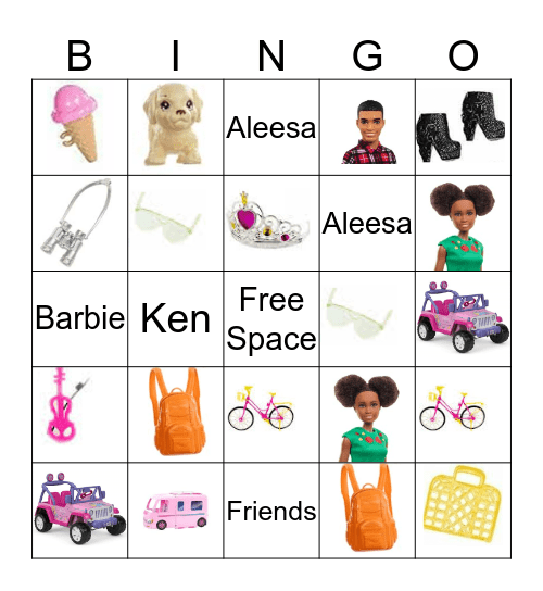 Barbie Bingo Card