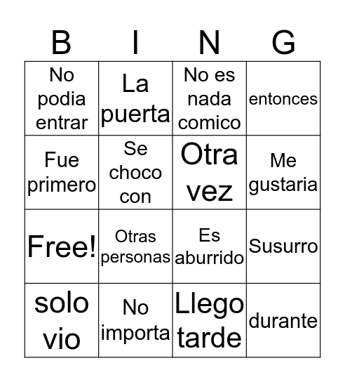 aChico Antipatice Bingo Card