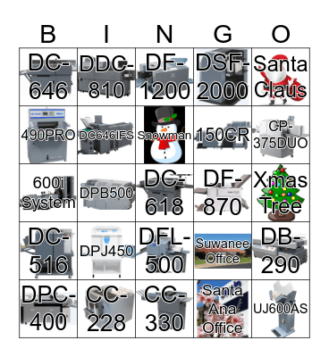 DUPLO Bingo Card
