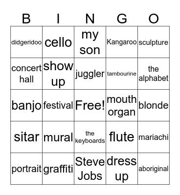 Unit 3 Bingo Card