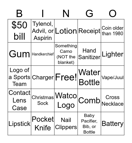 WATCO CHRISTMAS BINGO Card