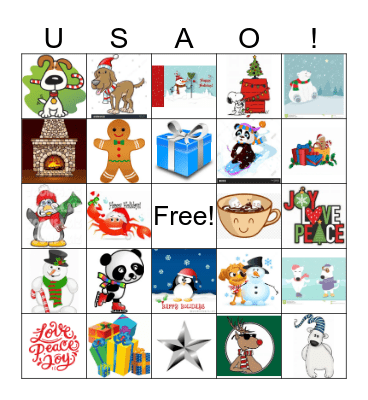 USAO Holiday Party Bingo Card