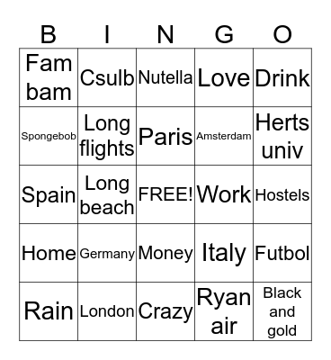 Robin Bingo Card