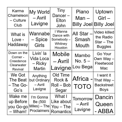 SPD Christmas Party Bingo Card