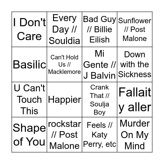 Ste-Agnès Noël Bingo Card